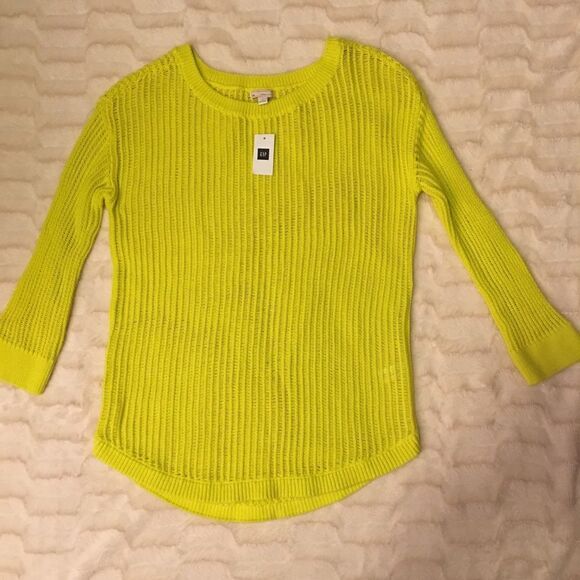 3 For $30 : Gap Open Knit Neon Sweater Sz S - Picture 2 of 8